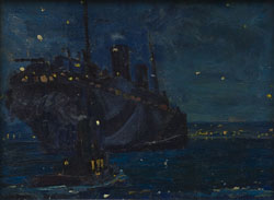 Arthur Lismer, Dazzle Ship at Night, 1916-1918